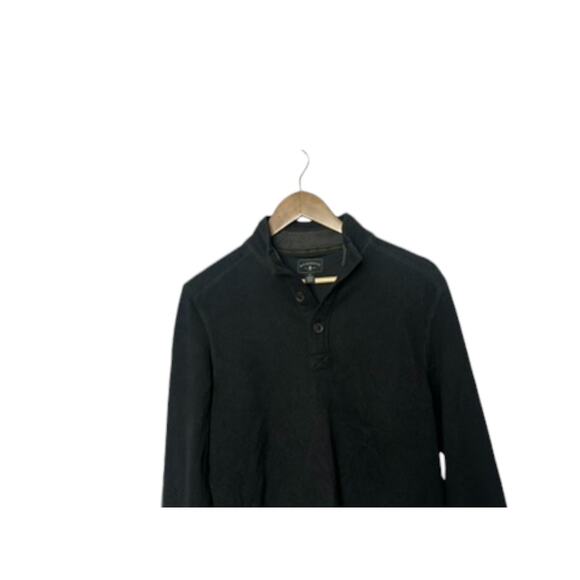 G.H. Bass & Co Black 1/4 Button Ribbed Pullover Men's Size Small - Picture 2 of 7